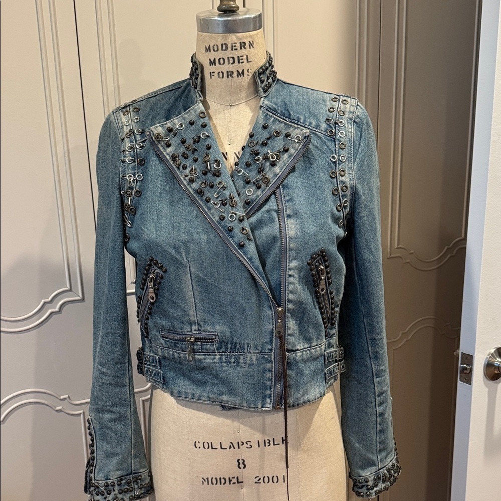 Double D Ranch Blue Embellished Thunderbird Jean Jacket